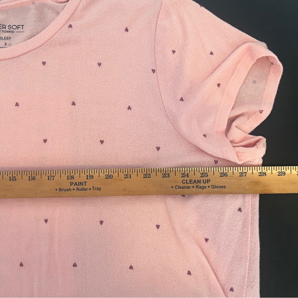 Torrid Sleep Pink Short Sleeve Hearts Tee 0879 - Picture 7 of 9
